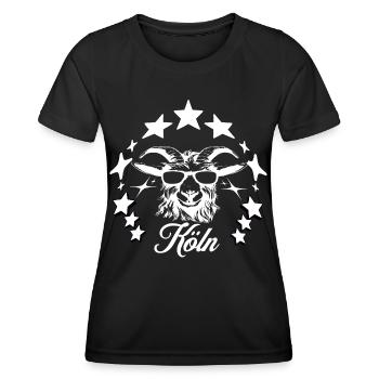 Köln liebe sterne Geissbock - Frauen Funktions-T-Shirt - Schwarz - Vorne - AI Model Female 172 light (172cm)