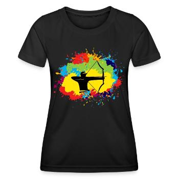 Bogenschießen lustige Sprüche Bogen Pfeil Bogen Bogen Bogen Geschenk - Frauen Funktions-T-Shirt - Schwarz - Vorne - AI Model Female 172 light (172cm)