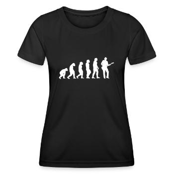 Bassist Evolution E-Bass Bassgitarre Geschenk - Frauen Funktions-T-Shirt - Schwarz - Vorne - AI Model Female 172 light (172cm)