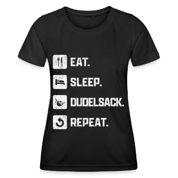Eat Sleep Bagpipes Repeat Bagpipe Saying - Women's Functional T-Shirt - black - Front - AI Model Female 172 light (172cm)