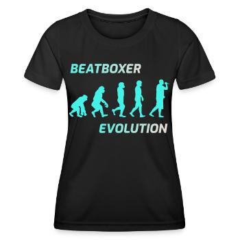 Evolution de Beatboxer Beatbox Beatboxing - T-shirt sport Femme - noir - Devant - AI Model Female 172 light (172cm)