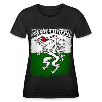 Steiermark - Frauen Funktions-T-Shirt - Schwarz - Vorne - AI Model Female 172 light (172cm)