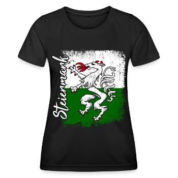 Steiermark - Frauen Funktions-T-Shirt - Schwarz - Vorne - AI Model Female 172 light (172cm)
