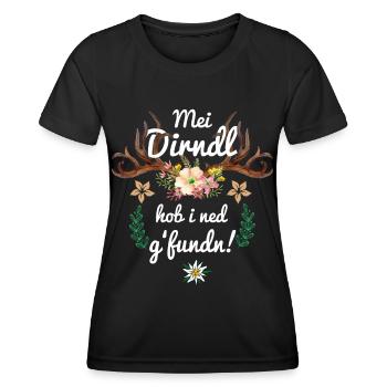 Bayrischer Dialekt Ersatz Dirndl Tracht Hirsch - Frauen Funktions-T-Shirt - Schwarz - Vorne - AI Model Female 172 light (172cm)