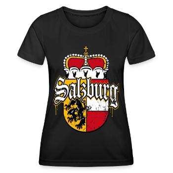 Salzburg Wappen Salzburger Patriot - Frauen Funktions-T-Shirt - Schwarz - Vorne - AI Model Female 172 light (172cm)