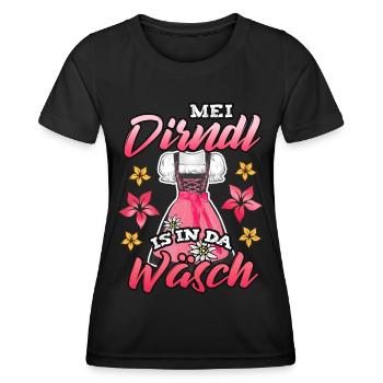 Damen Trachtenshirt Kinder Mei Dirndl Sprüche Madl - Frauen Funktions-T-Shirt - Schwarz - Vorne - AI Model Female 172 light (172cm)