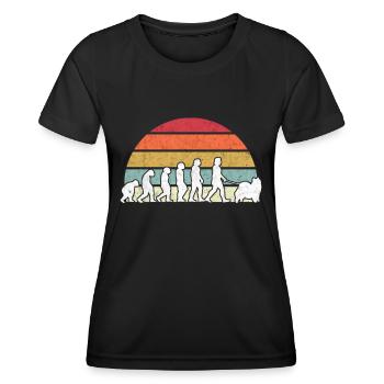 Eurasier Evolution asiatique pointu chien de famille - T-shirt sport Femme - noir - Devant - AI Model Female 172 light (172cm)