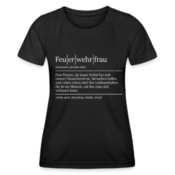 Feuerwehrfrau freiwillige Feuerwehr Ehrenamt - Frauen Funktions-T-Shirt - Schwarz - Vorne - AI Model Female 172 light (172cm)