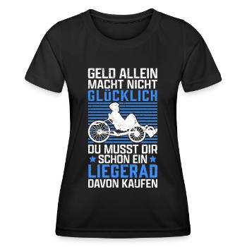 Liegerad macht glücklich Radfahrer Liegefahrrad - Frauen Funktions-T-Shirt - Schwarz - Vorne - AI Model Female 172 light (172cm)
