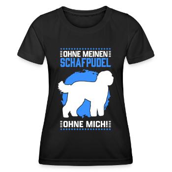 Ohne Schafpudel ohne mich altdeutscher Hütepudel - Frauen Funktions-T-Shirt - Schwarz - Vorne - AI Model Female 172 light (172cm)