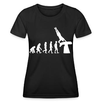 Gymnastique Artistique Voûte Gymnaste Evolution Drôle - T-shirt sport Femme - noir - Devant - AI Model Female 172 light (172cm)