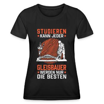 Gleisbauer studieren Weichenmechaniker Gleisbau - Frauen Funktions-T-Shirt - Schwarz - Vorne - AI Model Female 172 light (172cm)