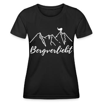 Bergverliebt - Frauen Funktions-T-Shirt - Schwarz - Vorne - AI Model Female 172 light (172cm)