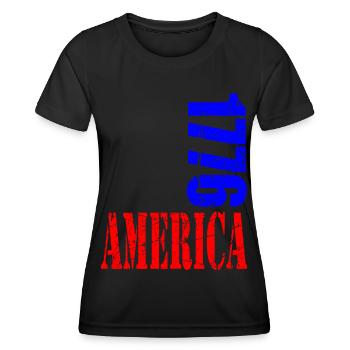 Amérique 1776 - T-shirt sport Femme - noir - Devant - AI Model Female 172 light (172cm)