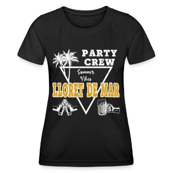 Lloret De Mar Party Crew Celebrate Booze Beer Holiday - Women's Functional T-Shirt - black - Front - AI Model Female 172 light (172cm)