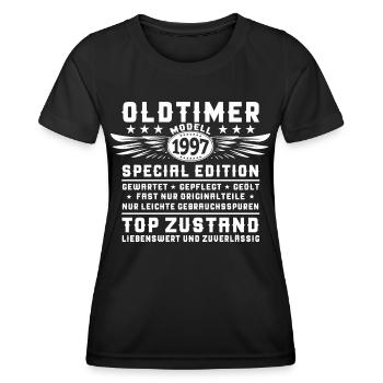 Oldtimer Jahrgang 1997 25. Geburtstag Geschenk Fun - Frauen Funktions-T-Shirt - Schwarz - Vorne - AI Model Female 172 light (172cm)