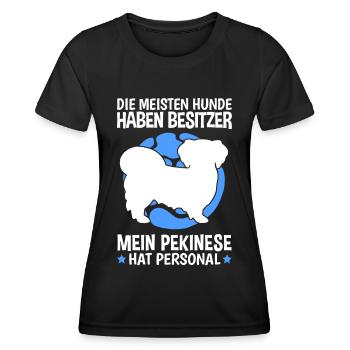 Mein Pekinese hat Personal Peking-Palasthund - Frauen Funktions-T-Shirt - Schwarz - Vorne - AI Model Female 172 light (172cm)