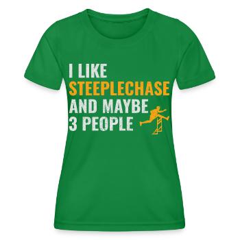 Steeplechase Race Steeplechaser Track and Field - Women's Functional T-Shirt - kelly green - Front - AI Model Female 172 dark (172cm)