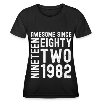 Génial depuis 1982 Année du cadeau d’anniversaire - T-shirt sport Femme - noir - Devant - AI Model Female 172 light (172cm)