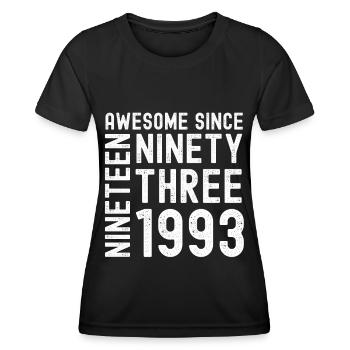 Génial depuis 1993 Année du cadeau d’anniversaire - T-shirt sport Femme - noir - Devant - AI Model Female 172 light (172cm)