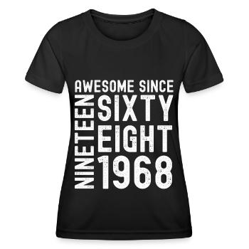 Génial depuis 1968 Année du cadeau d’anniversaire - T-shirt sport Femme - noir - Devant - AI Model Female 172 light (172cm)