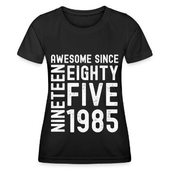 Génial depuis 1985 Année du cadeau d’anniversaire - T-shirt sport Femme - noir - Devant - AI Model Female 172 light (172cm)