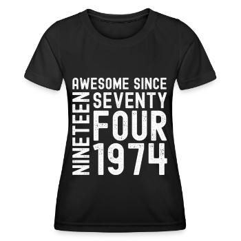 Génial depuis 1974 Année du cadeau d’anniversaire - T-shirt sport Femme - noir - Devant - AI Model Female 172 light (172cm)