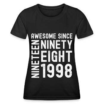 Awesome since 1998 Birthday Gift Year - Women's Functional T-Shirt - black - Front - AI Model Female 172 light (172cm)
