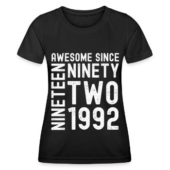 Awesome since 1992 Geburtstag Geschenk Jahreszahl - Frauen Funktions-T-Shirt - Schwarz - Vorne - AI Model Female 172 light (172cm)