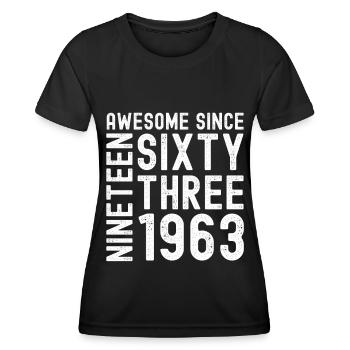 Awesome since 1963 Geburtstag Geschenk Jahreszahl - Frauen Funktions-T-Shirt - Schwarz - Vorne - AI Model Female 172 light (172cm)