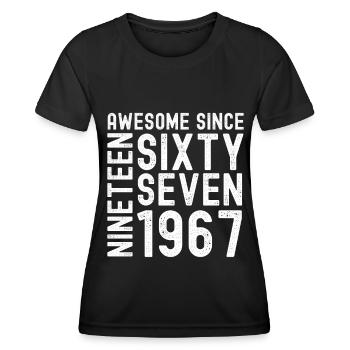 Génial depuis 1967 Année du cadeau d’anniversaire - T-shirt sport Femme - noir - Devant - AI Model Female 172 light (172cm)