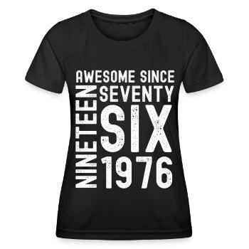 Awesome since 1976 Geburtstag Geschenk Jahreszahl - Frauen Funktions-T-Shirt - Schwarz - Vorne - AI Model Female 172 light (172cm)