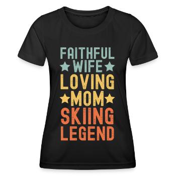 Femme Mère Ski Legend rétro vintage - T-shirt sport Femme - noir - Devant - AI Model Female 172 light (172cm)