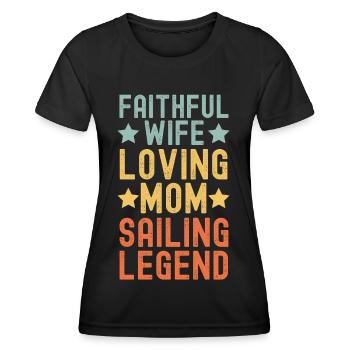 Wife Mother Sailor Sailing Legend retro - Women's Functional T-Shirt - black - Front - AI Model Female 172 light (172cm)