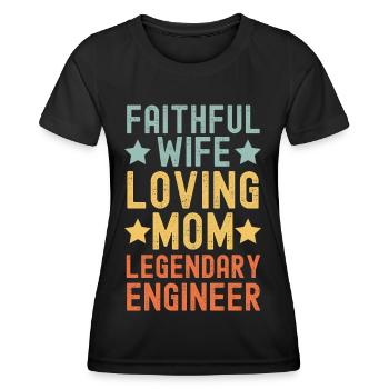 Femme fidèle Loving Mother Ingénieur - T-shirt sport Femme - noir - Devant - AI Model Female 172 light (172cm)