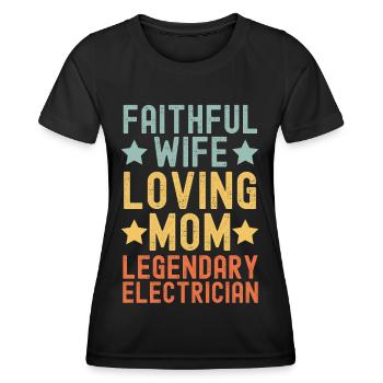 Femme fidèle Aimante Mère Électricien - T-shirt sport Femme - noir - Devant - AI Model Female 172 light (172cm)