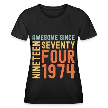 Génial depuis 1974 Année du cadeau d’anniversaire - T-shirt sport Femme - noir - Devant - AI Model Female 172 light (172cm)