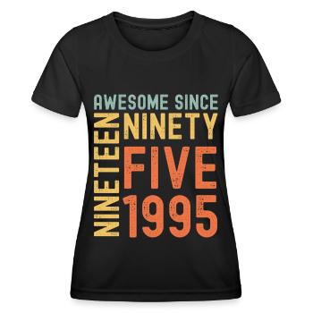 Génial depuis 1995 Année du cadeau d’anniversaire - T-shirt sport Femme - noir - Devant - AI Model Female 172 light (172cm)