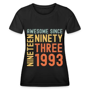 Génial depuis 1993 Année du cadeau d’anniversaire - T-shirt sport Femme - noir - Devant - AI Model Female 172 light (172cm)