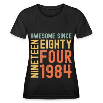 Génial depuis 1984 Année du cadeau d’anniversaire - T-shirt sport Femme - noir - Devant - AI Model Female 172 light (172cm)