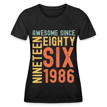 Awesome since 1986 Birthday Gift Year - Women's Functional T-Shirt - black - Front - AI Model Female 172 light (172cm)