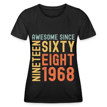 Génial depuis 1968 Année du cadeau d’anniversaire - T-shirt sport Femme - noir - Devant - AI Model Female 172 light (172cm)