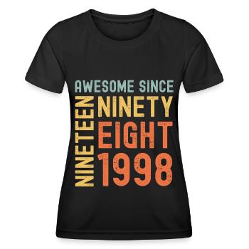 Awesome since 1998 Birthday Gift Year - Women's Functional T-Shirt - black - Front - AI Model Female 172 light (172cm)