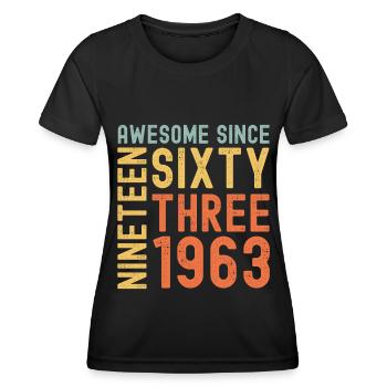 Awesome since 1963 Geburtstag Geschenk Jahreszahl - Frauen Funktions-T-Shirt - Schwarz - Vorne - AI Model Female 172 light (172cm)