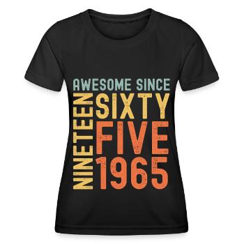 Awesome since 1965 Geburtstag Geschenk Jahreszahl - Frauen Funktions-T-Shirt - Schwarz - Vorne - AI Model Female 172 light (172cm)