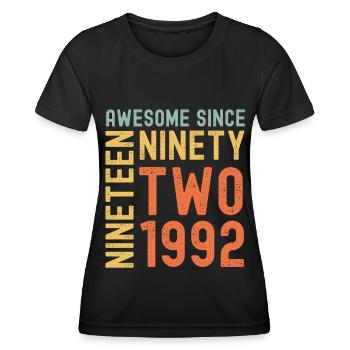 Awesome since 1992 Geburtstag Geschenk Jahreszahl - Frauen Funktions-T-Shirt - Schwarz - Vorne - AI Model Female 172 light (172cm)