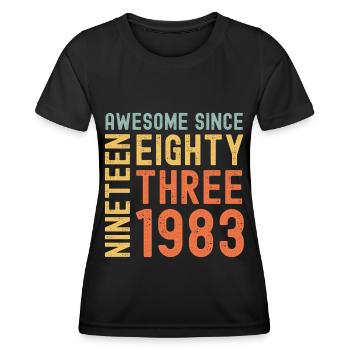 Awesome since 1983 Geburtstag Geschenk Jahreszahl - Frauen Funktions-T-Shirt - Schwarz - Vorne - AI Model Female 172 light (172cm)