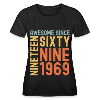 Génial depuis 1969 Année du cadeau d’anniversaire - T-shirt sport Femme - noir - Devant - AI Model Female 172 light (172cm)