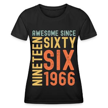 Awesome since 1966 Birthday Gift Year - Women's Functional T-Shirt - black - Front - AI Model Female 172 light (172cm)