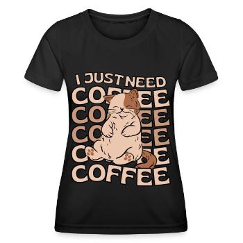Café chat kawaii Cat Cafe - T-shirt sport Femme - noir - Devant - AI Model Female 172 light (172cm)